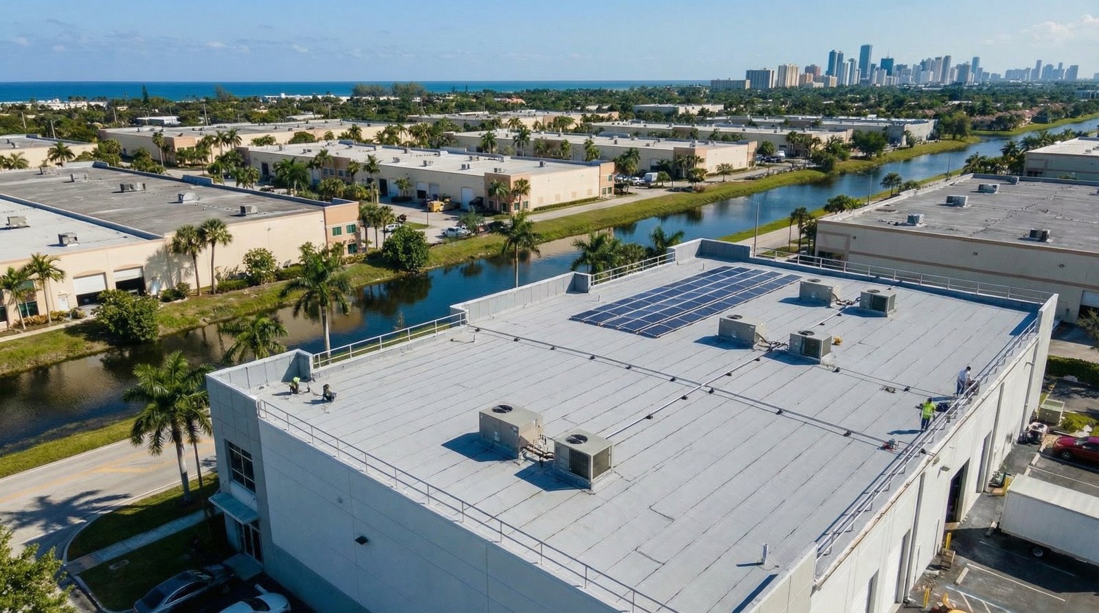 Commercial roof replacement project